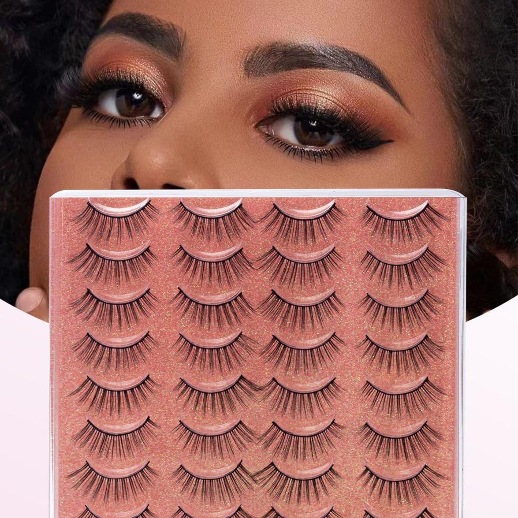 20 Pairs Of False Eyelashes, Daily Stage Makeup, Thick Integrated Natural One-Piece Eyelashes