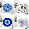 EEvil Eye Symbol Art Cushion Cover Eco Linen Pillow Case DoubleSided Print Breathable Durable Zipper Home Decor Gift