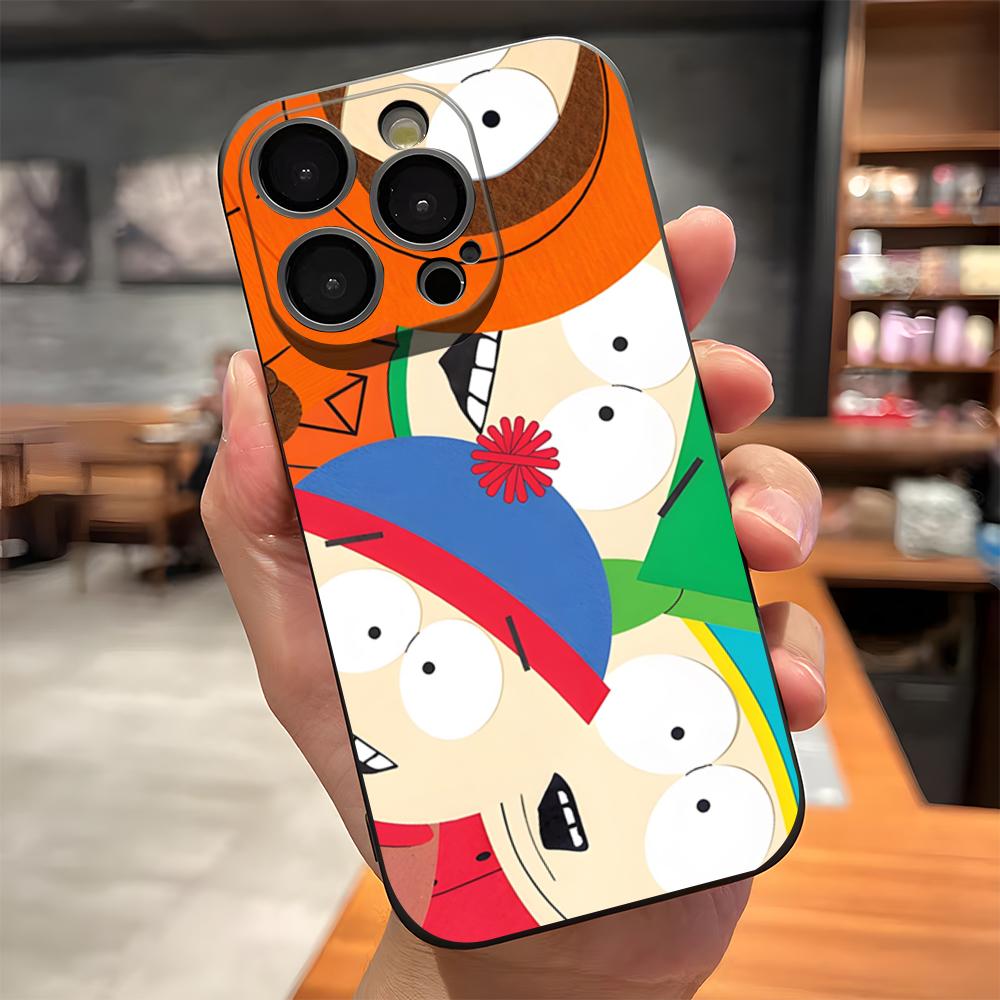 South Park Cute Cartoon Phone Case For IPhone 17 Pro Max 15 Pro 16 14 Plus 12 13 Mini 11 Pro Shockproof Soft Cover
