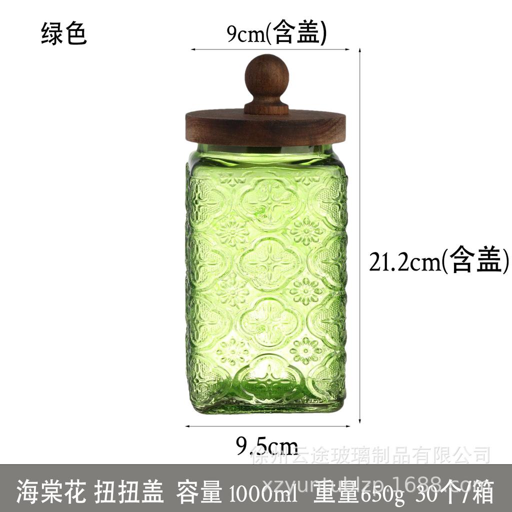 1000 Farben Begonien Glas Vorratsglas Vintage Küche Getreide Nussglas Haushalt Teeglas Lebensmittelaufbewahrung Behälter Geschenk Heimdekoration