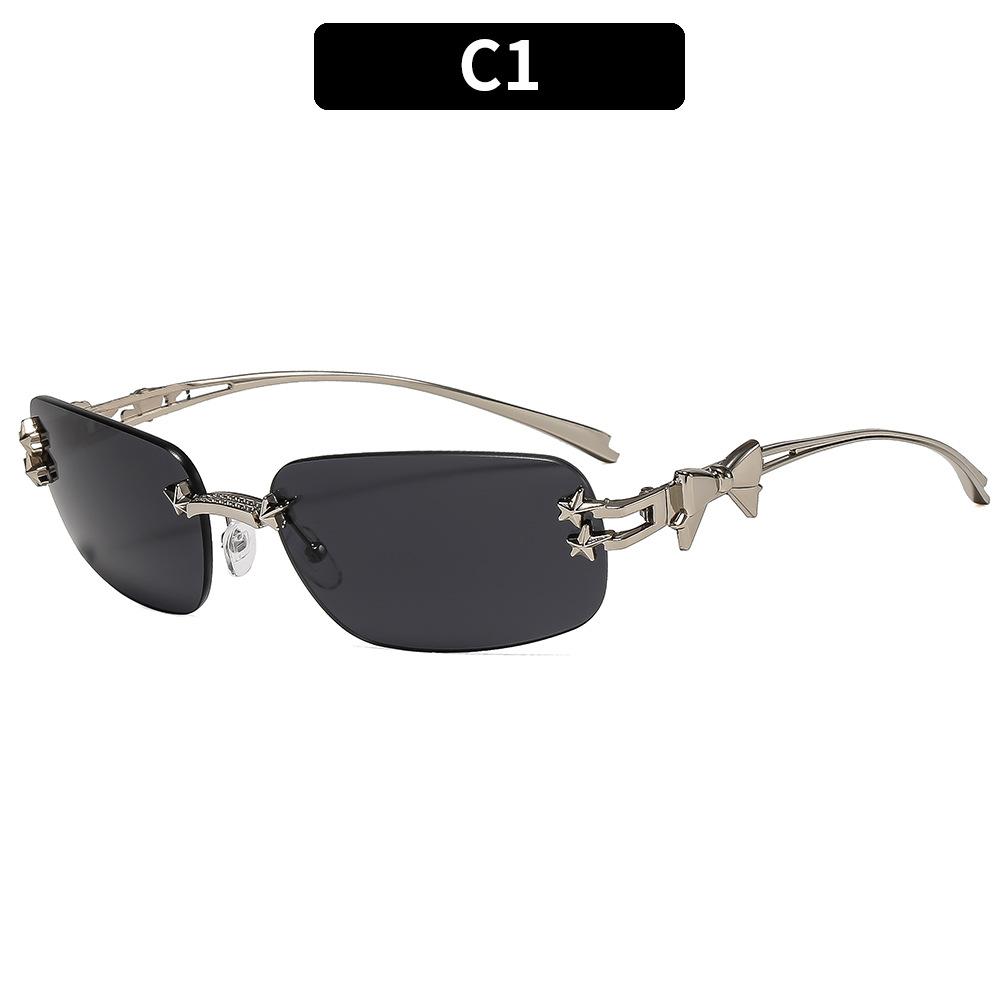 Ins Korean Fashion Y2k Rimless Sunglasses Women Luxury Brand Square Sun Glasses Personality Punk Eyeglasses Female Eyewear