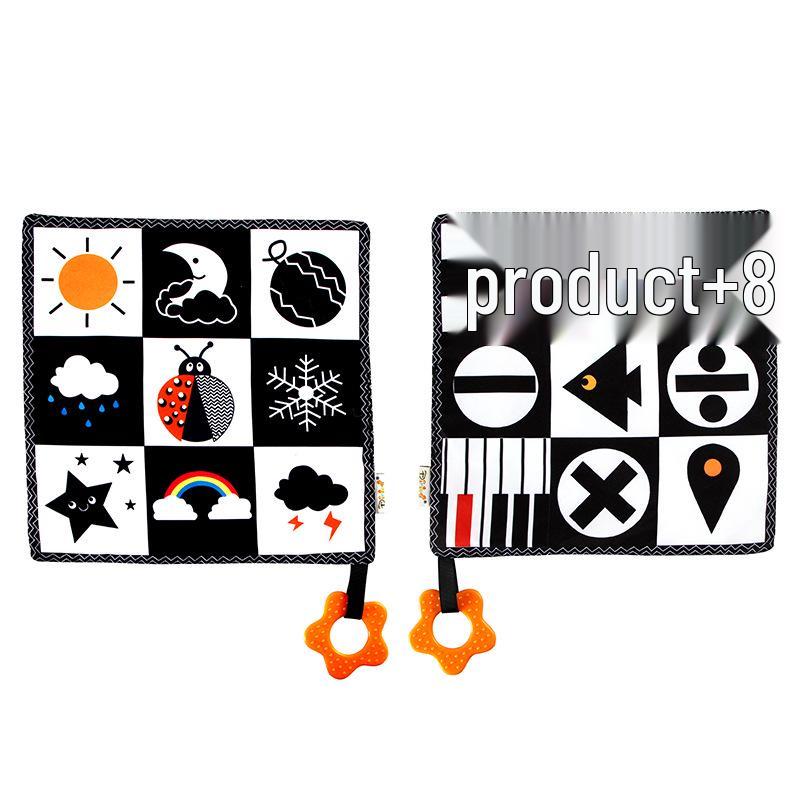 Aipinqi Baby Comfort Toy: Black & White Square Towel with Teether Ring