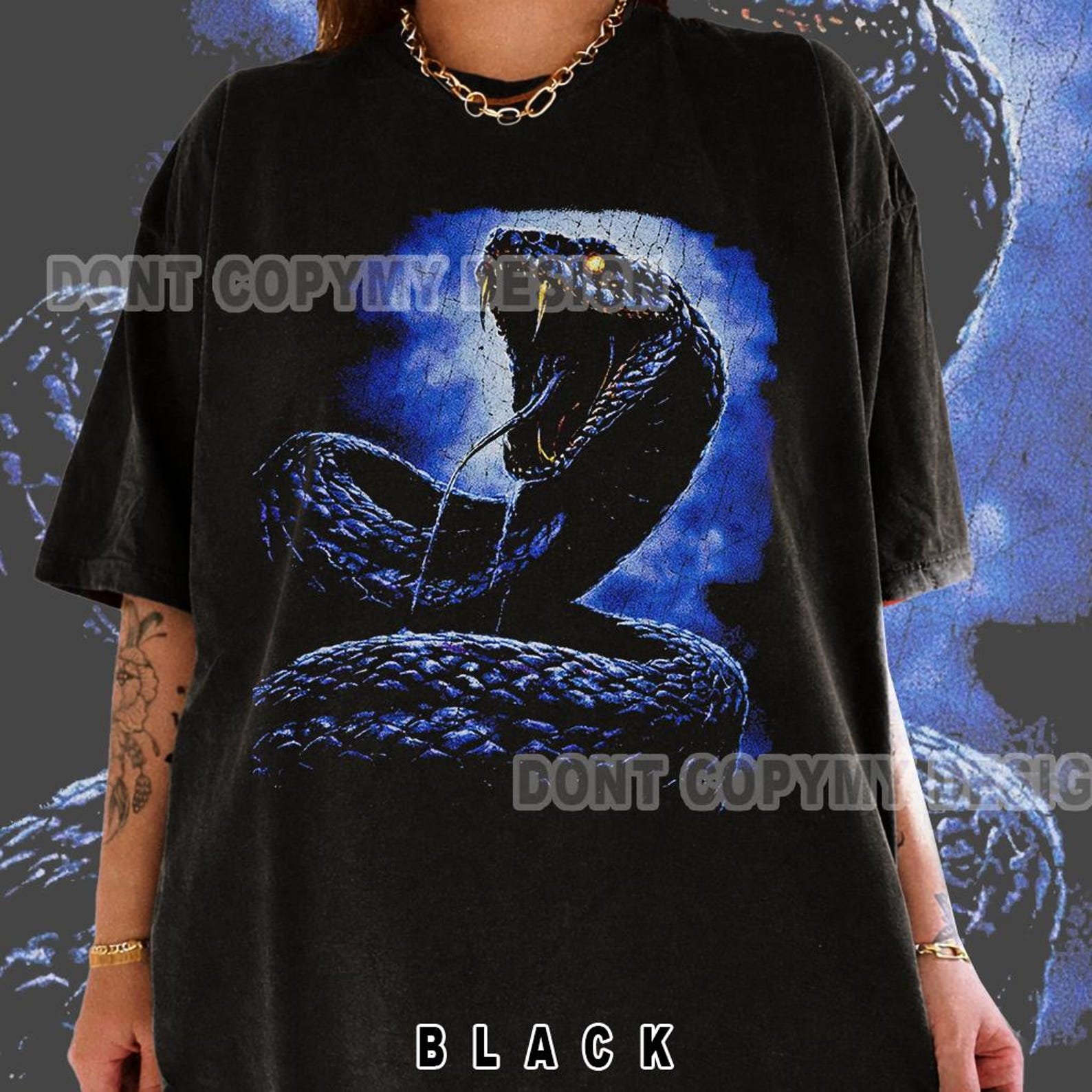 Dark Gothic Snake Graphic Tee, Occult Serpent Artwork Shirt, Vintage Alternative Aesthetic T-Shirt, Gothic Streetwear 2XL