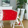 Christmas Red with Christmas Tree Rectangle Tablecloth Holiday Party Decor Waterproof Tablecloth for Table Christmas Decorations