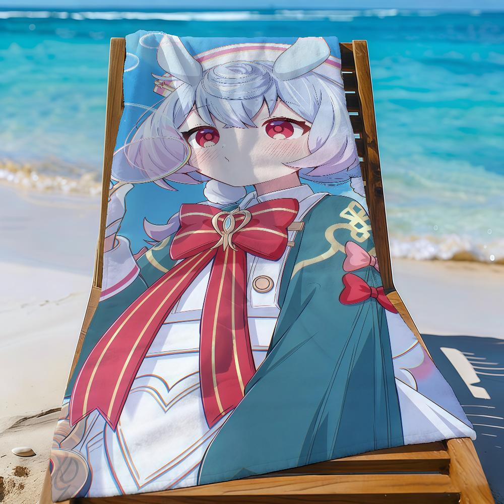

Game Sigewinne Genshin Impact Cute Towel Sports Quick Dry Travel Camping Gear Sandproof Soft Light Large Beach Towel W30*H60(CM)