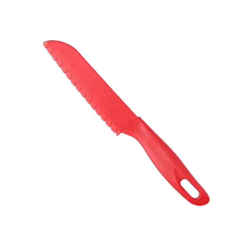 

Sawtooth Cutter Plastic Fruit Knife Safe Kitchen Knife Kids Chef For Bread Lettuce Toddler Cooking Knives Children Paring Knives красный