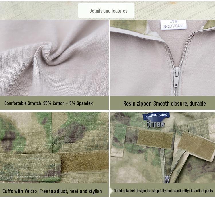 Tactical Frog Python Pattern CP Camouflage Outdoor Suit - Slim Fit, Wear-Resistant Training Set