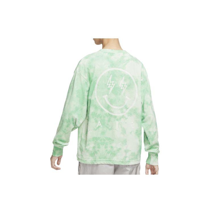 Jordan X J Balvin Collaborative Logo Embroidered Washed Pattern Long Sleeve T-Shirt Men Tops Green DR3103-316
