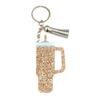 Fashion Cup Shaped Keychain Unique Acrylic Keyrings Fringe Key Adornment Fashion Bag Pendant Gift for Cup Enthusiasts