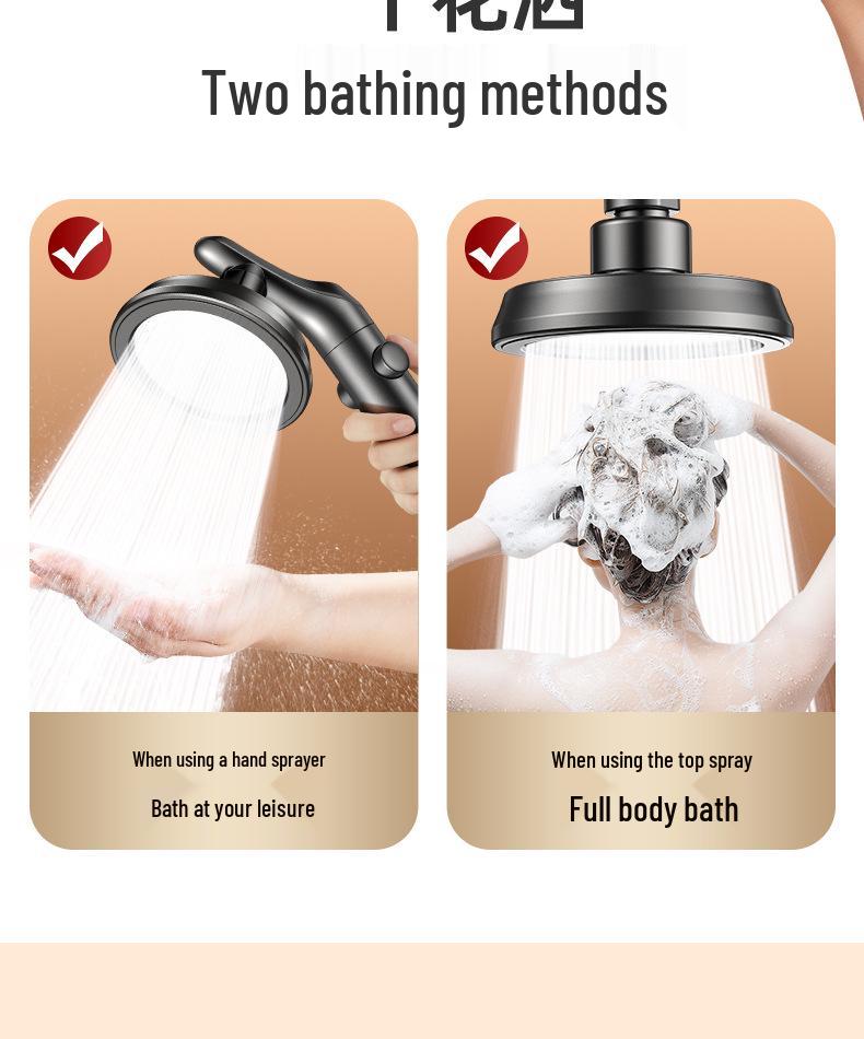 Adjustable Rotatable Shower Head for Small Apartments with Strong Water Flow