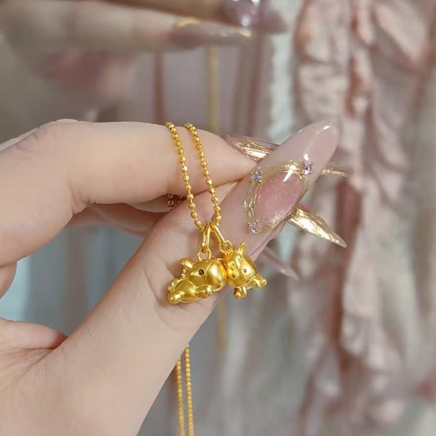 Vietnam Sand Gold Little Pony Zodiac Pendant Necklace for Women - Flying Horse Jewelry