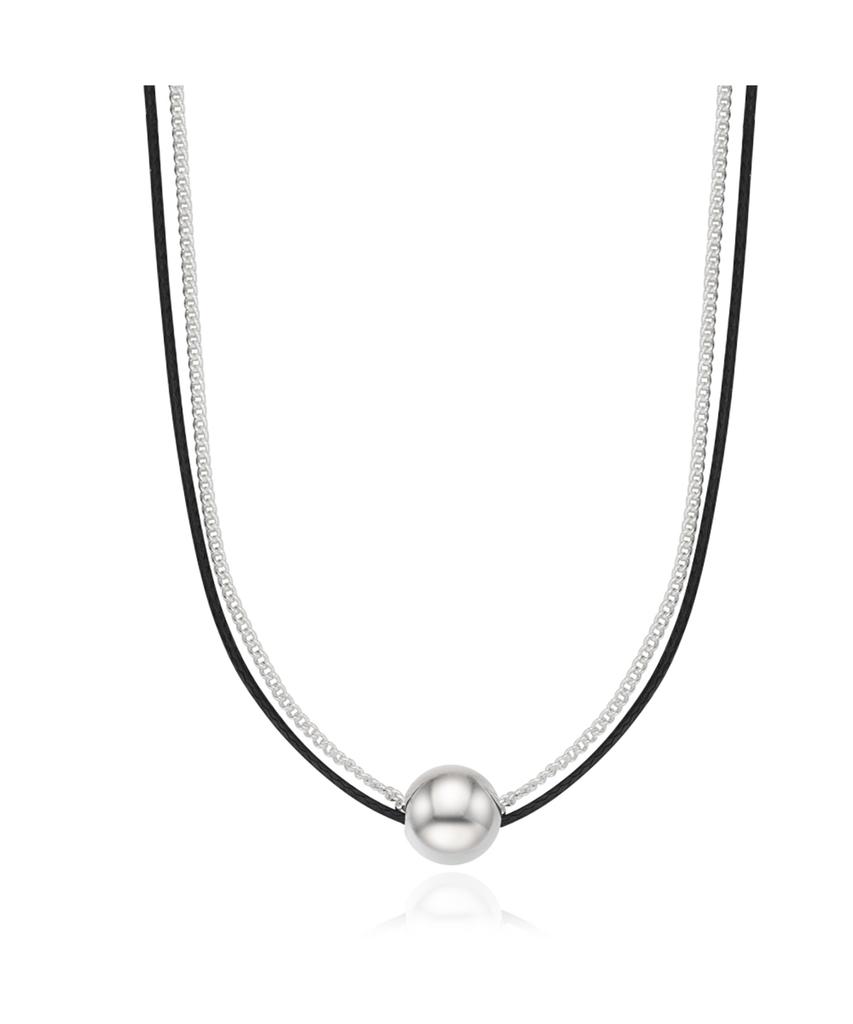 St.Scott London Two-Line Ball Necklace Stj-Nb1695Wg