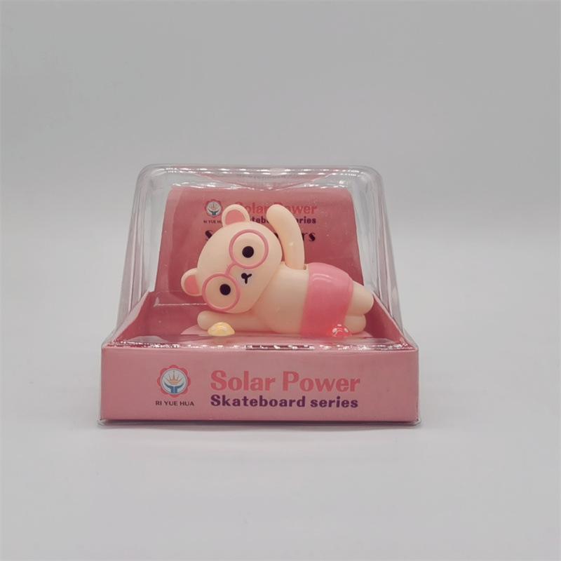 Rilakkuma Action Figures New Cute Nodding Relax Bear Doll Car Model Solar Energy Ornament Home Decoration Kids Classic Toys Gift