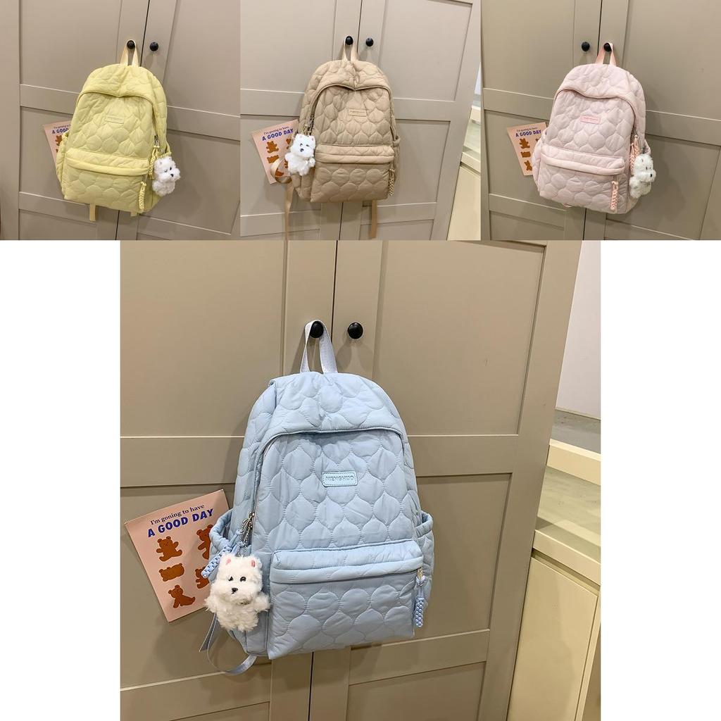Nylon School Backpack For Teens With Padded Laptop Compartment And Pouch For Casual Travel