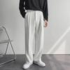 Korean Style Men's Loose White Wide-Leg Drape Suit Pants