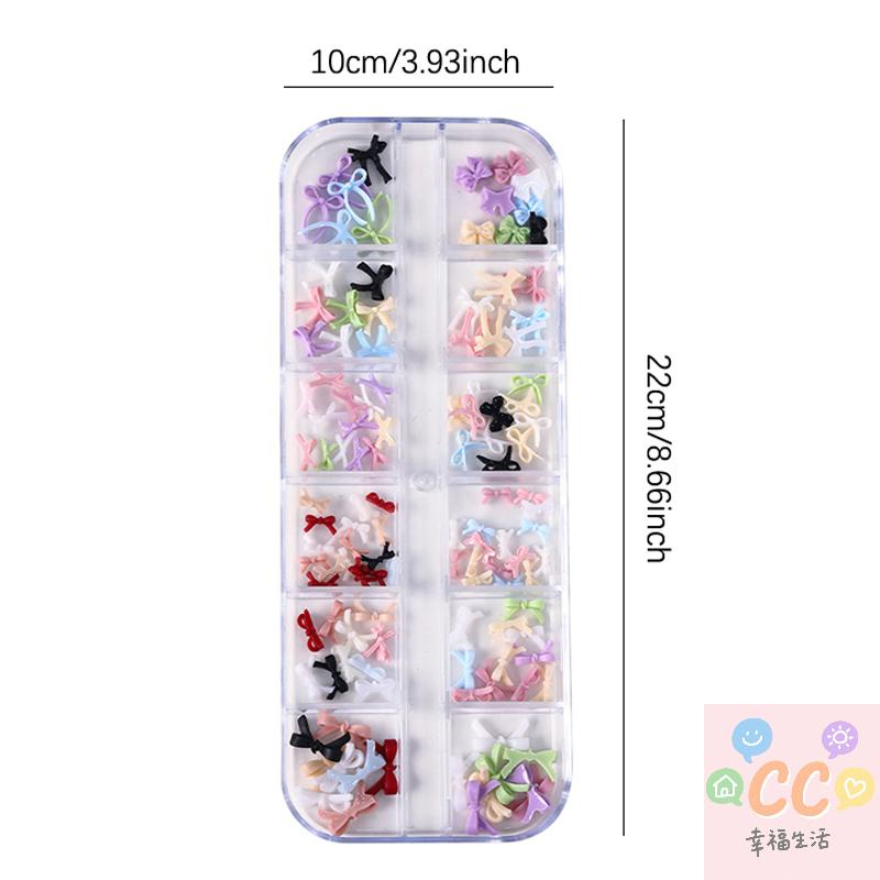 12 rutnät flera färger rosettknut nagelkonst berlocker mini bedårande linje rosetter harts nageldekorationer för gör-det-själv örhängen nageltillbehör