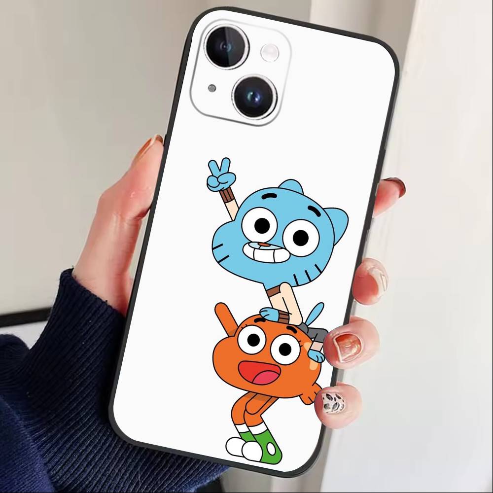 F-Gumball und Darwin Handyhülle Für iPhone 16,15,14,13,12,17,Pro Max,Plus Silikon Schwarze Hülle