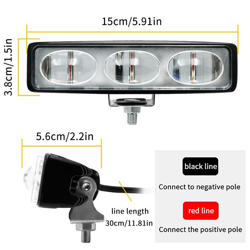 Led Forklift Lightstruck Safety Work Light Bar Red Flood Beam Danger Zone Warning Lamp Side Line Marker Lights