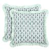 2 Piece Romantic Floral Print Pillow Covers With Ruffled Trim Soft Polyester Square Cushion Case for Living Room Bedroom