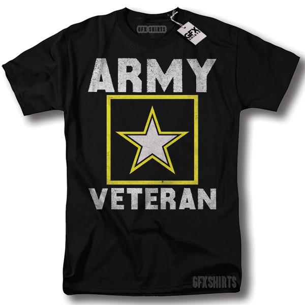 Army Veteran Shirt Military Veterans Day Patriotic American Pride T-shirt M