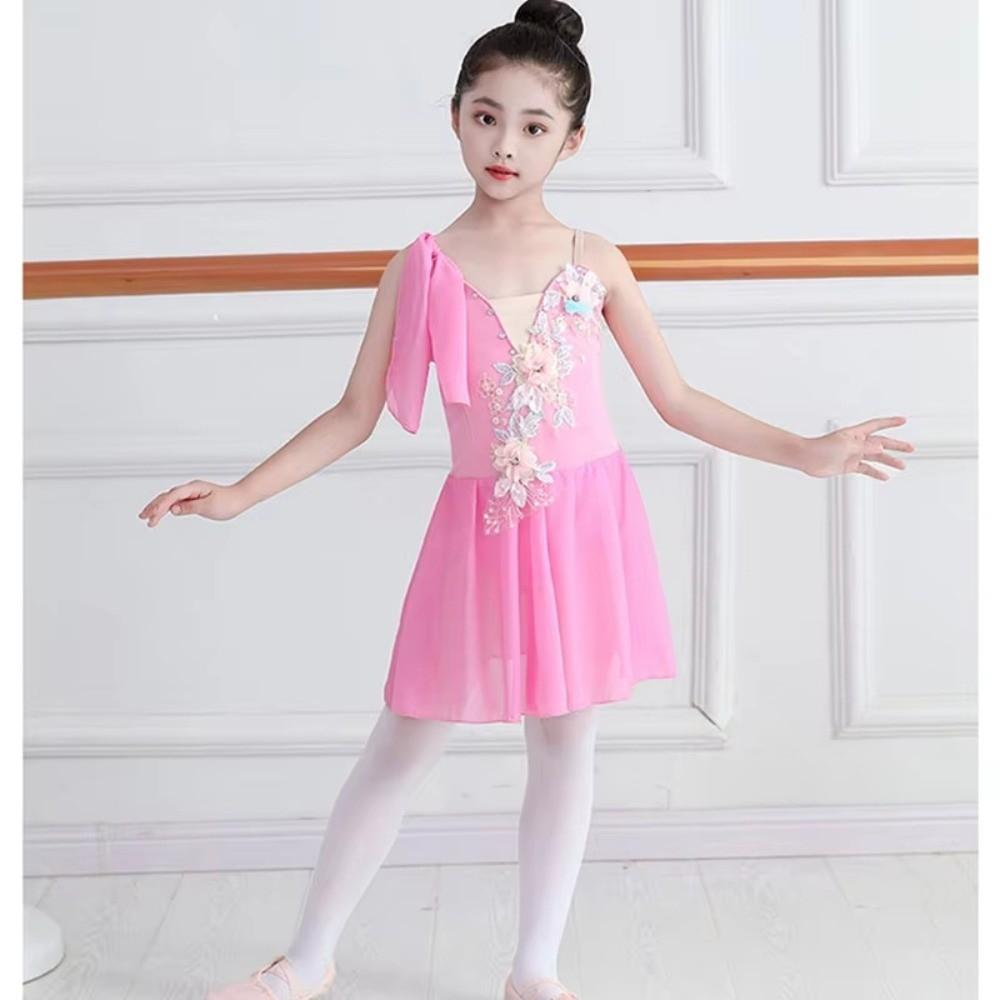 Classical Leotard Modern Dance Dress Chinese Sling Performance Costume Princess Dress Kids Girls