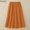 ZANZEA Women Casual Elastic Waist Loose Summer Skirts