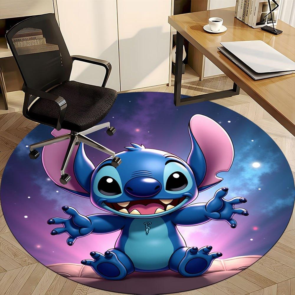 

1pc Stitch Cartoon Design Round Rug - Office Carpet, Non-Slip Mat for Chairs, Home Room Decor, Living Room Flooring, Home Decoration Gift -0412042 80cm by 80cm