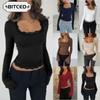 Women's Fashion Casual Solid Color Print Long Sleeve Blouses & Shirts