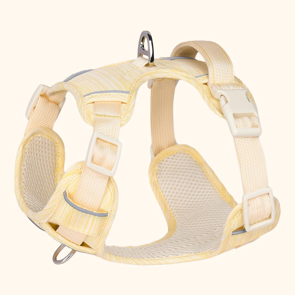 HP302--Miękka uprząż dla psa z wytrzymałej tkaniny oxford i oddychającej siateczki wewnątrz, Projekt w świeżych kolorach.