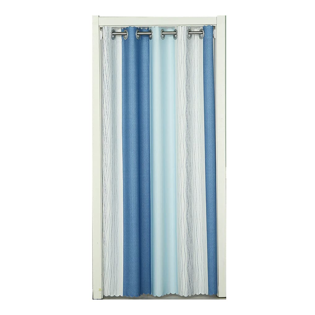 

Nordic Striped Mixed Color Blue 120cm Wide x 180cm Accordion Thermal Heat Accordion Staircase Privacy Cold Air Solid Fitting Dressing lzzkai Curtain, синий