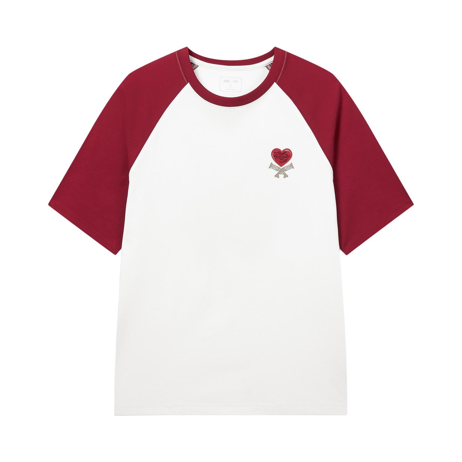 Спортивная серия Li Ning Round Neck Short Sleeve Letter Print T-Shirt Unisex Tops AHSWD33-6 S