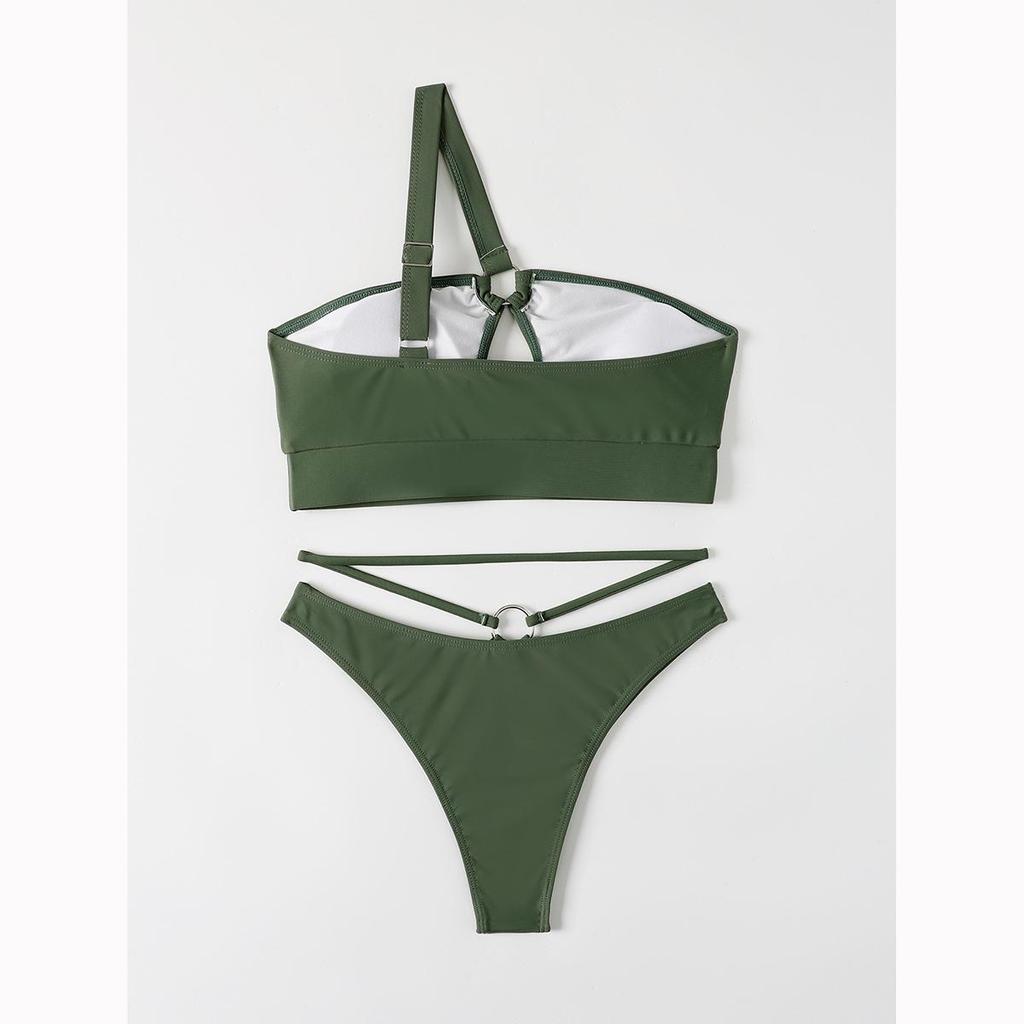 Sexy bikiny na jedno rameno dámské bikini set s vysokým pasem dámské plavky mikro bikiny pevné plavky plavky plavky