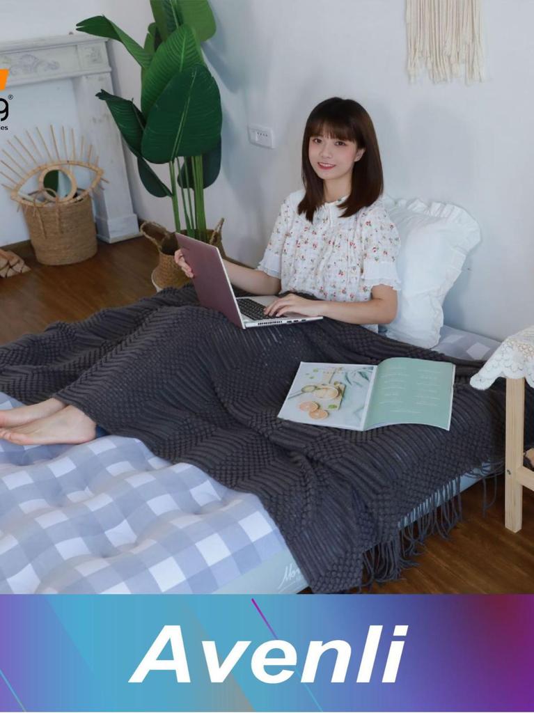 JILONG Double Size Inflatable Air Mattress with Flocked Surface for Home and Outdoor Use