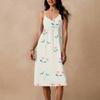 Women's Spaghetti Strap Backless Bow Loose Casual Beach Holiday Dress Sundress