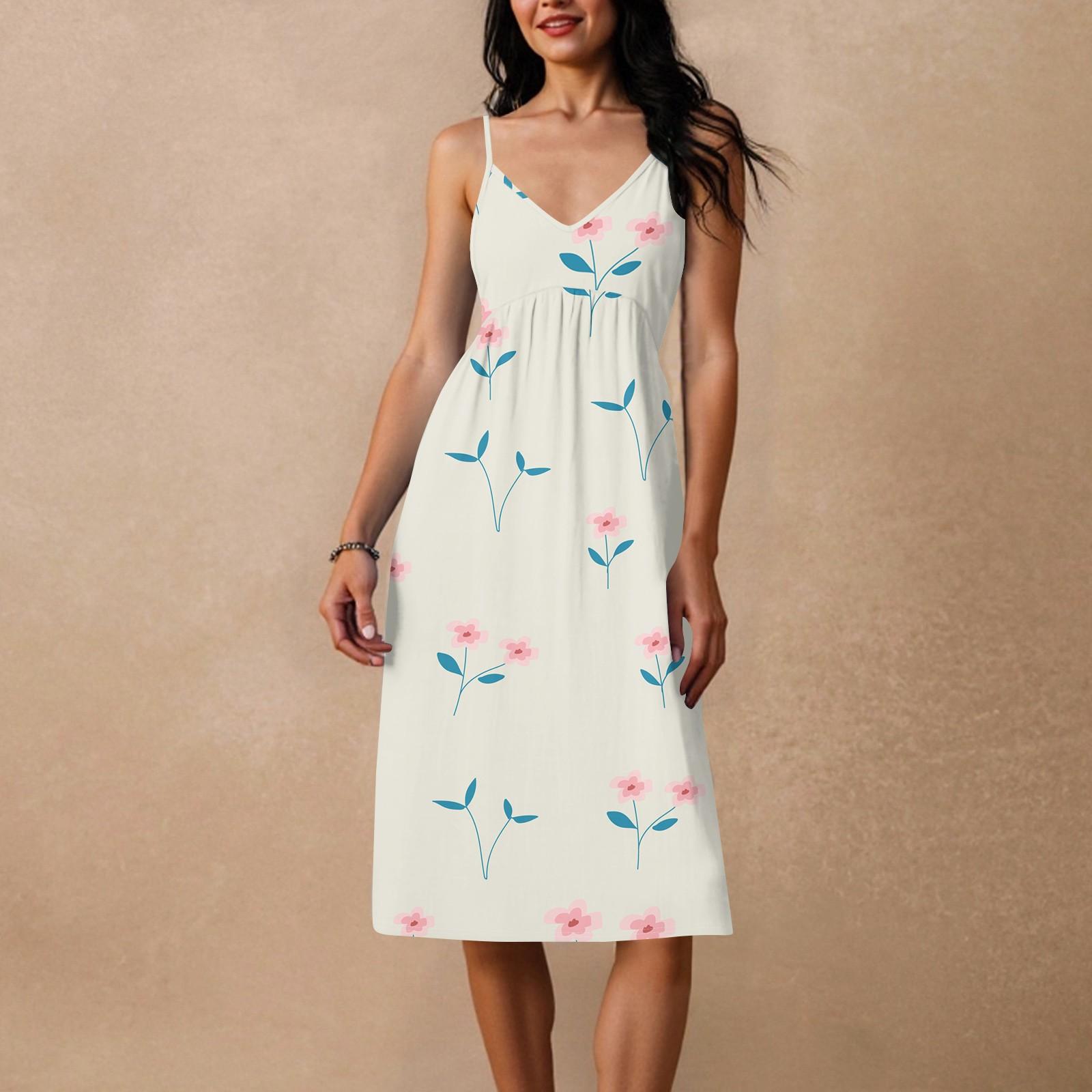 

Women s Spaghetti Strap Backless Bow Loose Casual Beach Holiday Dress Sundress XL білий