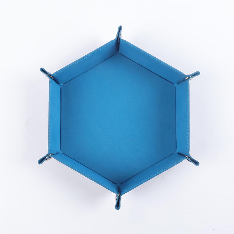Hexagonal Velvet Foldable Dice and Storage Tray