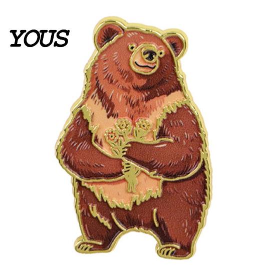 Daily Wear Brooch Enamel Animal Pin, Bear Penguin Fox Dog Hedgehog Badge, Women Jewelry Men Alloy Pin for Coats Sweaters Scarves Theme Pins