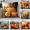 Pumpkin Hot Cushion Cover Plush Fabric Soft DoubleSided Printed Sofa Warm Winter Home Child Gift Pillow Case
