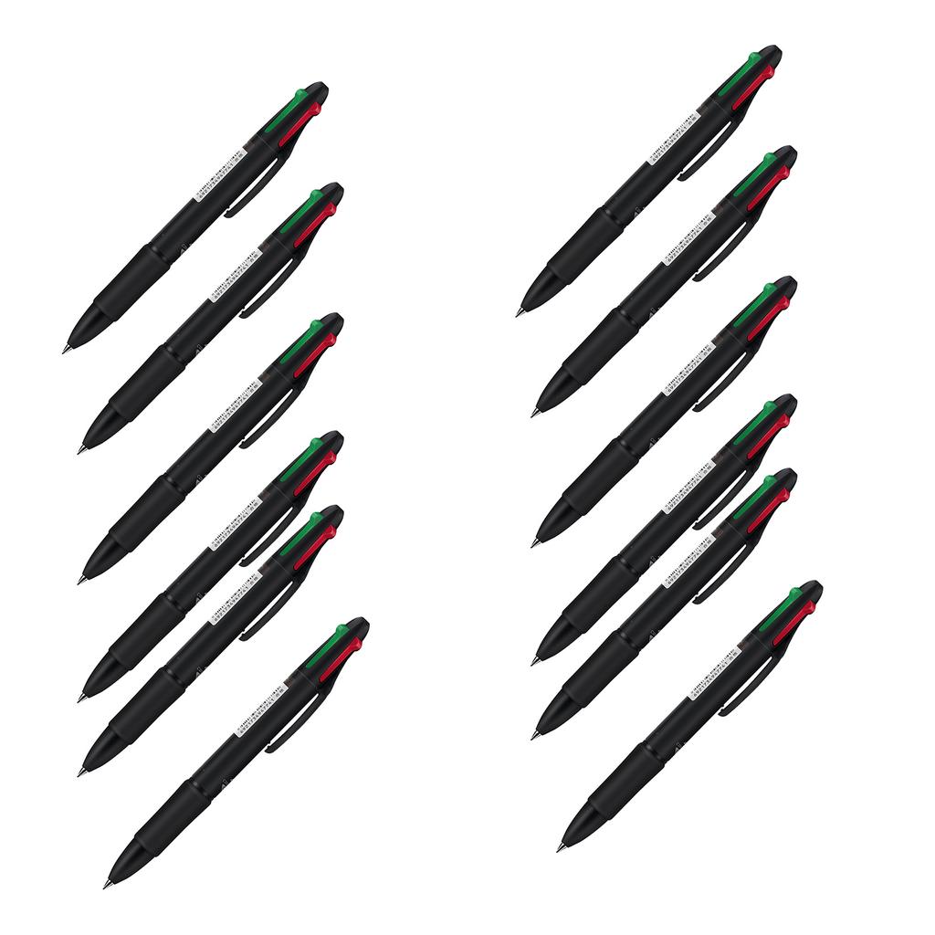 12Pcs Multicolor Pen for Student Adult Noting 4 Color-in-1 Ballpoint Pen Retractable Ballpoint Pen Stocking Fillers