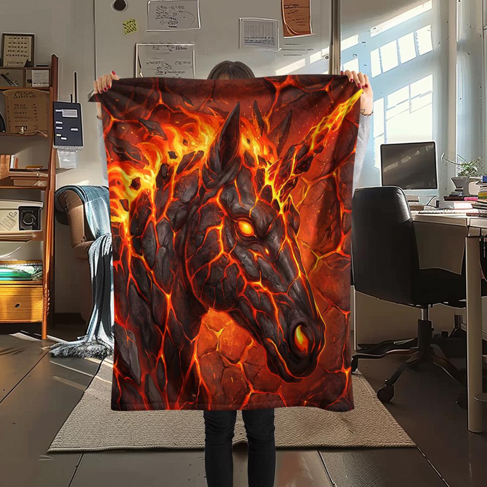

Magma flame animal Print Flannel Blanket,High quality Comfortable for All Seasons,Home Decor,Warmth and Comfort,Perfect for Christmas Gifts 80cm x 120cm