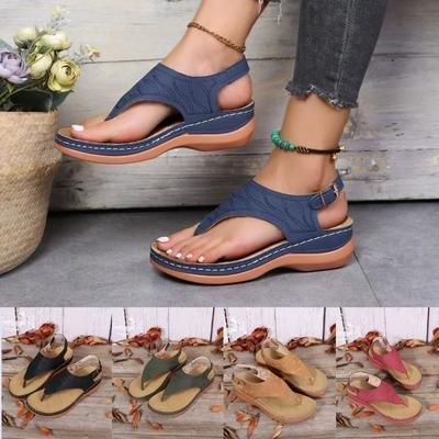 Nieuwe Romeinse Stijl Gespriem Dames Ademende Sandalen Vrouwen Sandalen Zomerschoenen Open Teen Platform Lichtgewicht Schoenen