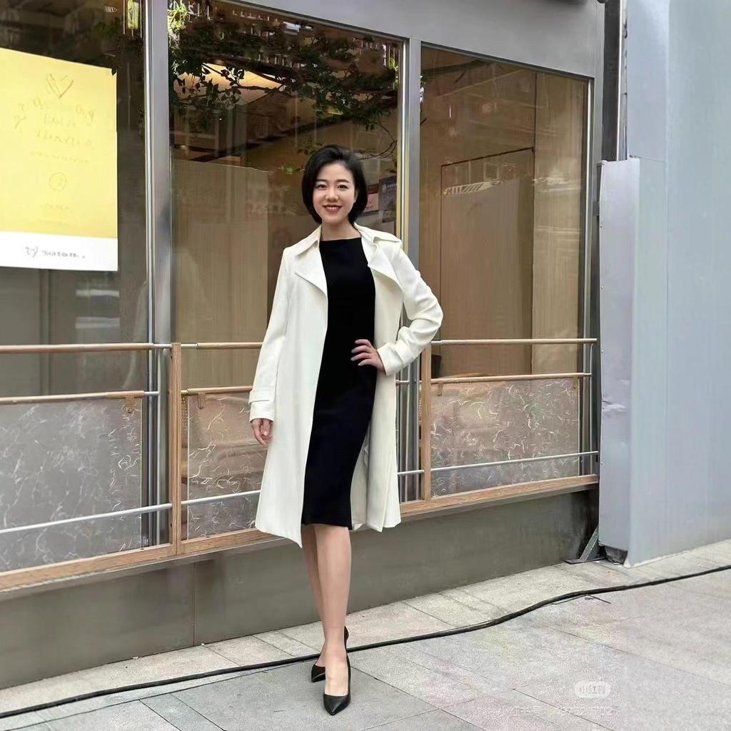 Autumn 2025 Women's Triacetate Blend Trench Coat