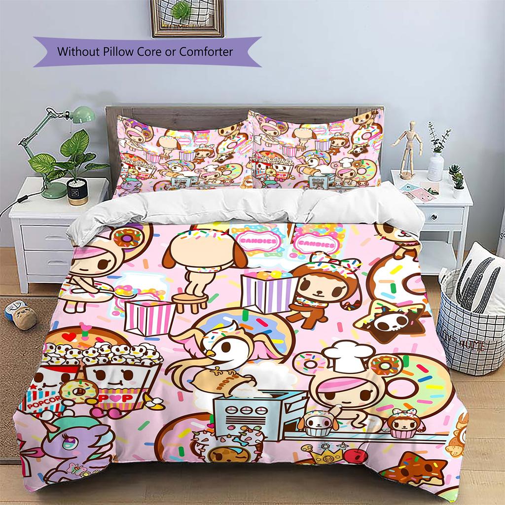 Tokidoki  Pattern Bedding Quilt Set  Home Decoration  Gift (1 * duvet cover + 2 * pillowcase  without core)