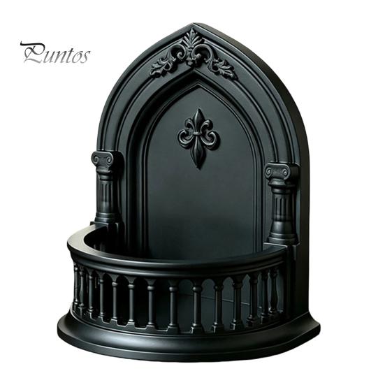 Dark Academia Room Decor Gothic Wall Shelf, Vintage Floating Shelf for Bedroom And Living Room, Matte Black Decorative Display Wall-Mounted Rack with