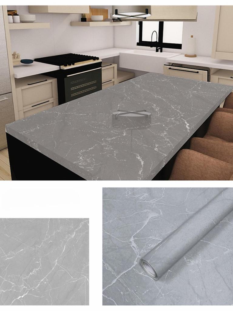 Marmură Bucătărie Film rezistent la ulei Sobă impermeabilă rezistentă la umiditate Tapet autoadeziv Blat Renovare dulap autocolant gresie