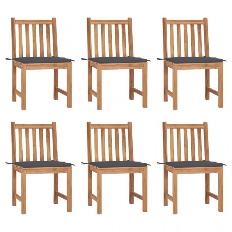 Day and Night - Day and Night Garden Chairs 6 Units with Solid Teak Wood Cushions