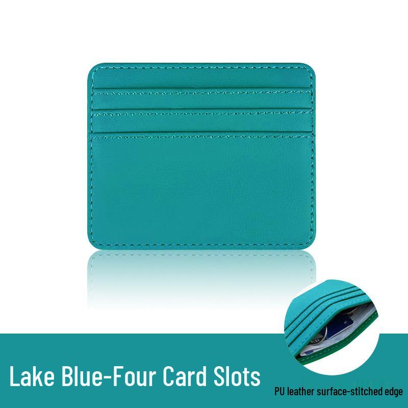 Cross-Border Spot PU Leather Multi-Color Stitch Large Capacity Unisex Card Holder