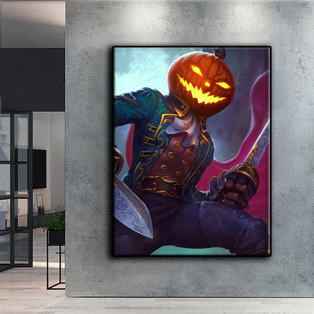 5D DIY Diamantmålning Korsstygn Halloween Skrämmande pumpahuvud Man Diamantbroderi Mosaik Väggkonst Hemdekoration