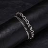 Vnox Punk Rock Stackable Stainless Steel Cuban Link Chain Bracelets for Men Women, Rectangular Paperclip Chain Bracelet Set