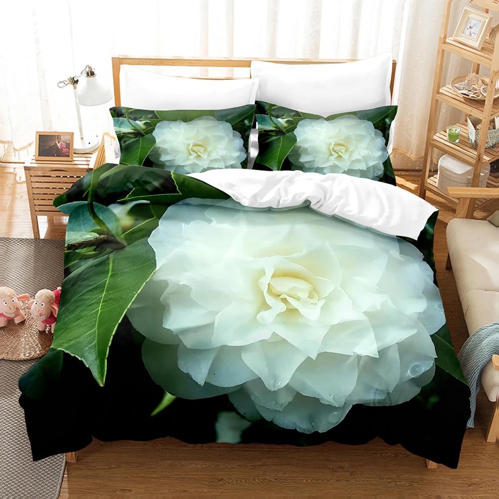 

Green Flower Duvet Cover Twin Size Rose Comforter Quilt Covers Queen Pillowcase Bedding Set 3PCS 2PCS for Single Double Bed Full EU Sing 135x200cm&Duvet Cover